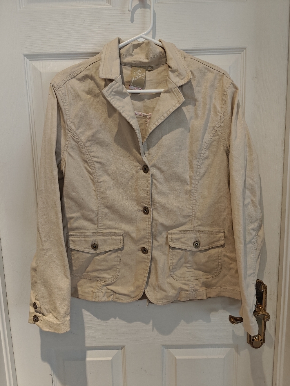 LADY HATHAWAY Beige Utility Button Down Jacket
